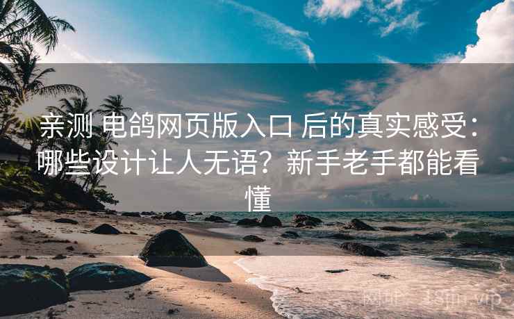 亲测 电鸽网页版入口 后的真实感受：哪些设计让人无语？新手老手都能看懂