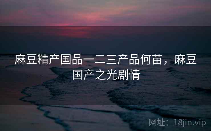 麻豆精产国品一二三产品何苗，麻豆国产之光剧情